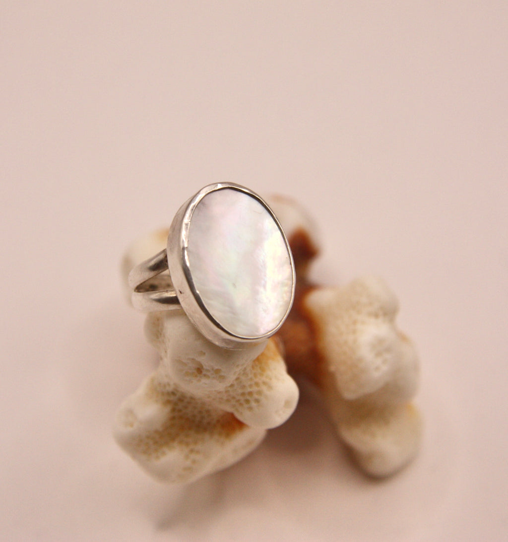Mother of Pearl Double Band Ring