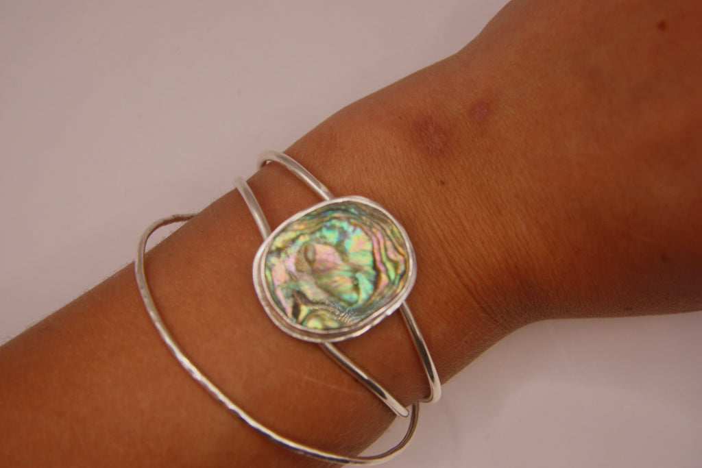 Abalone Double Band Cuff