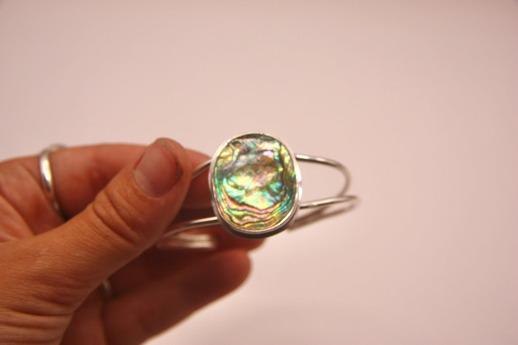 Abalone Double Band Cuff