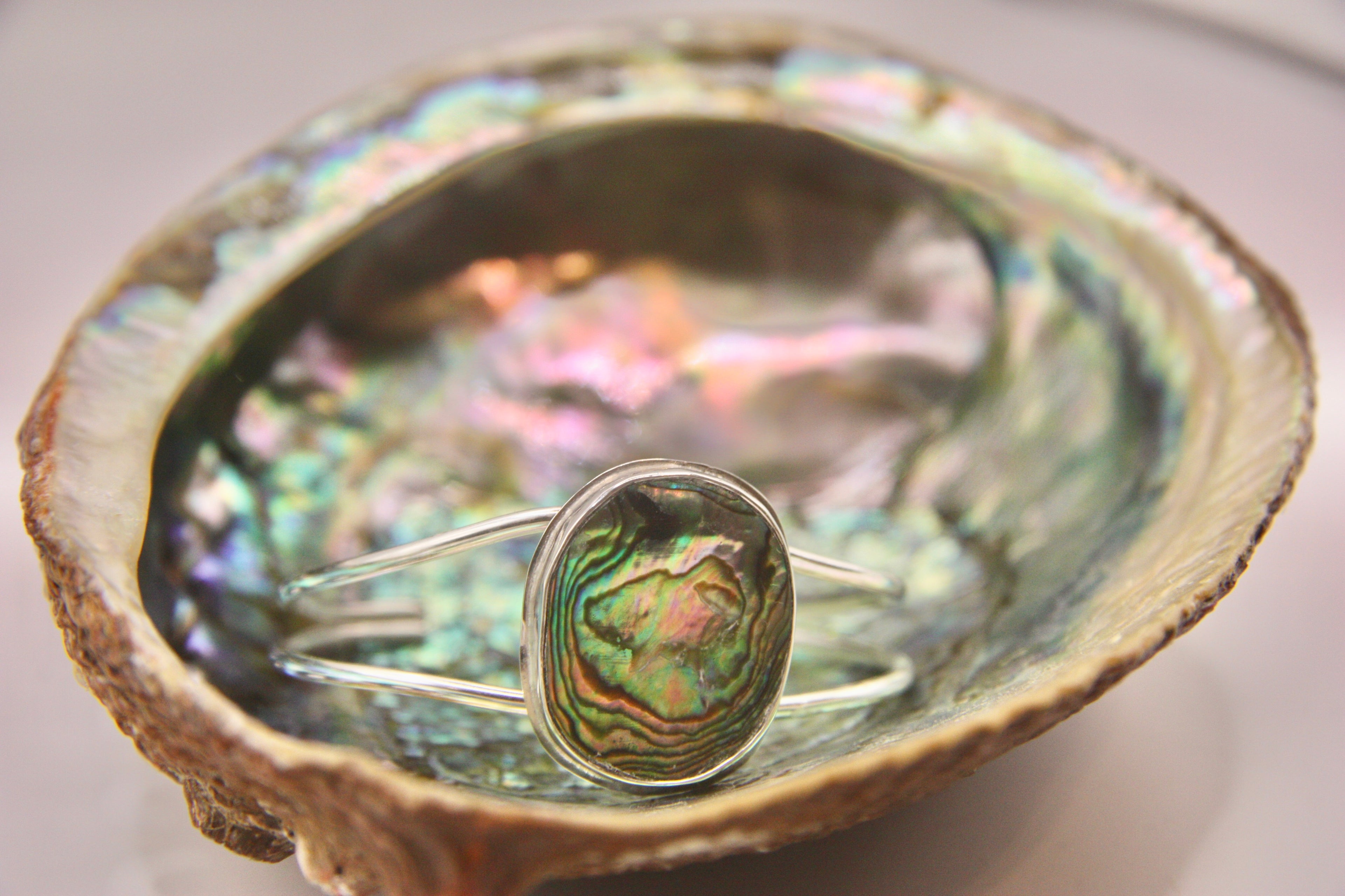 Abalone Double Band Cuff