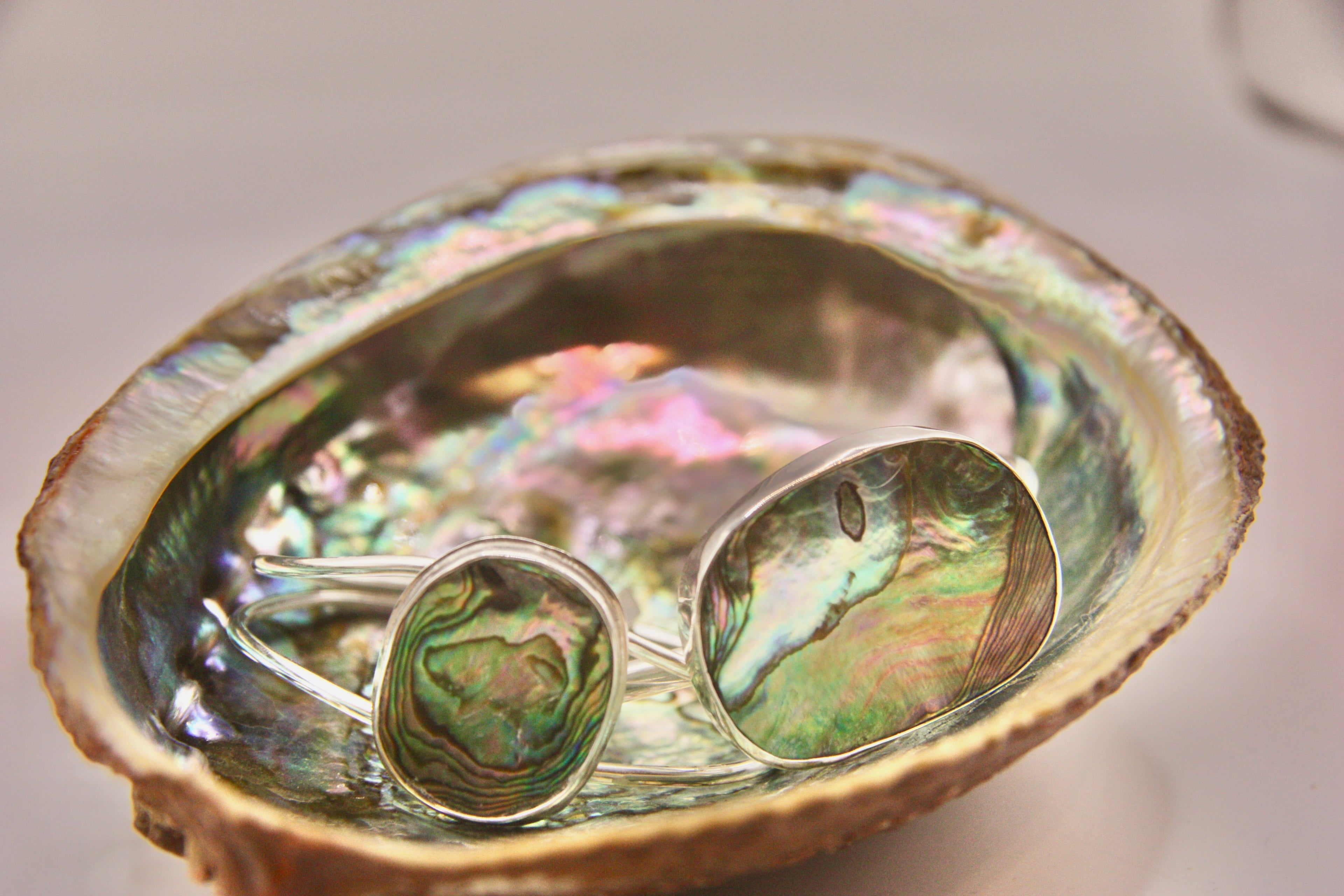 Abalone Double Band Cuff