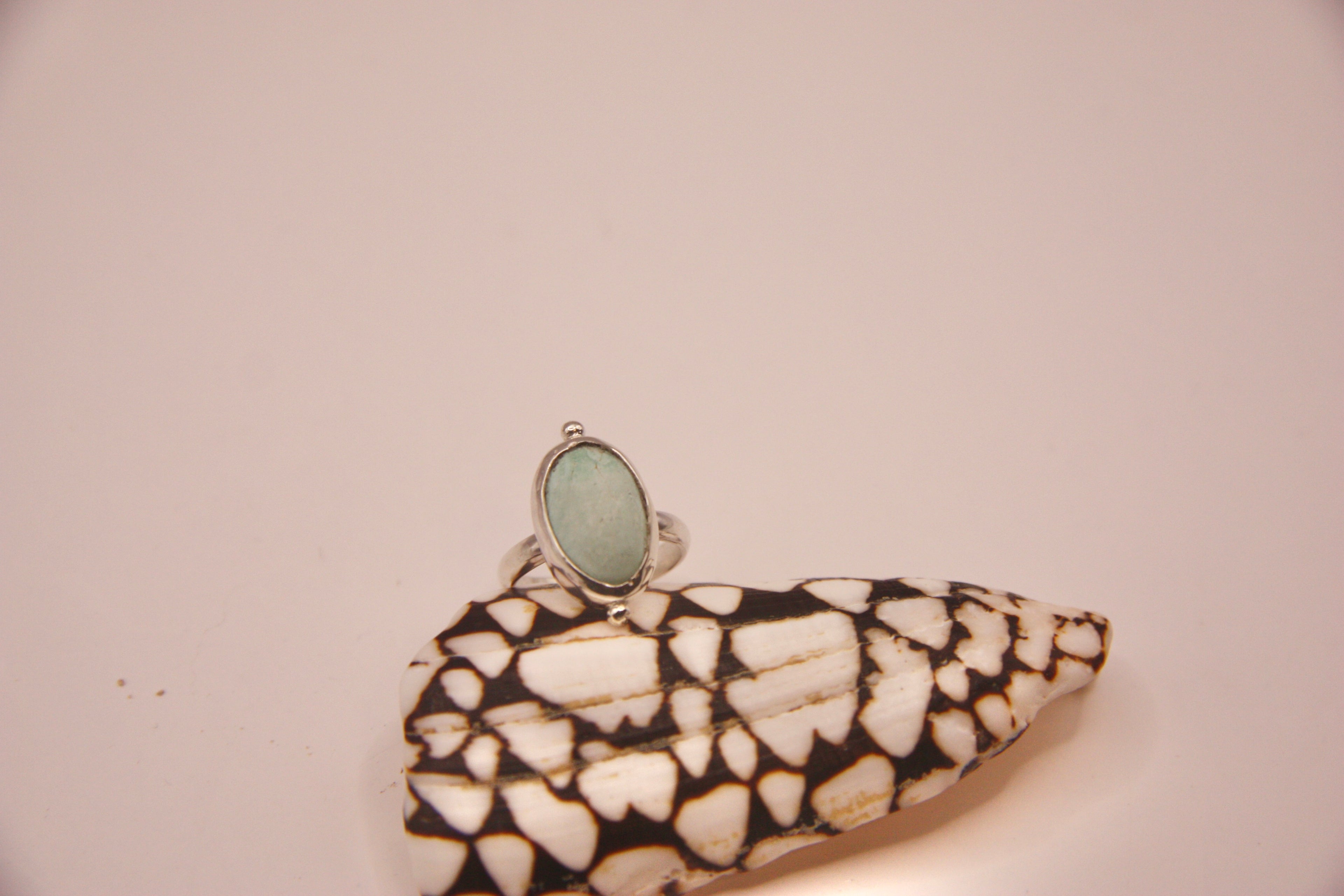 Turquoise dot pinky ring