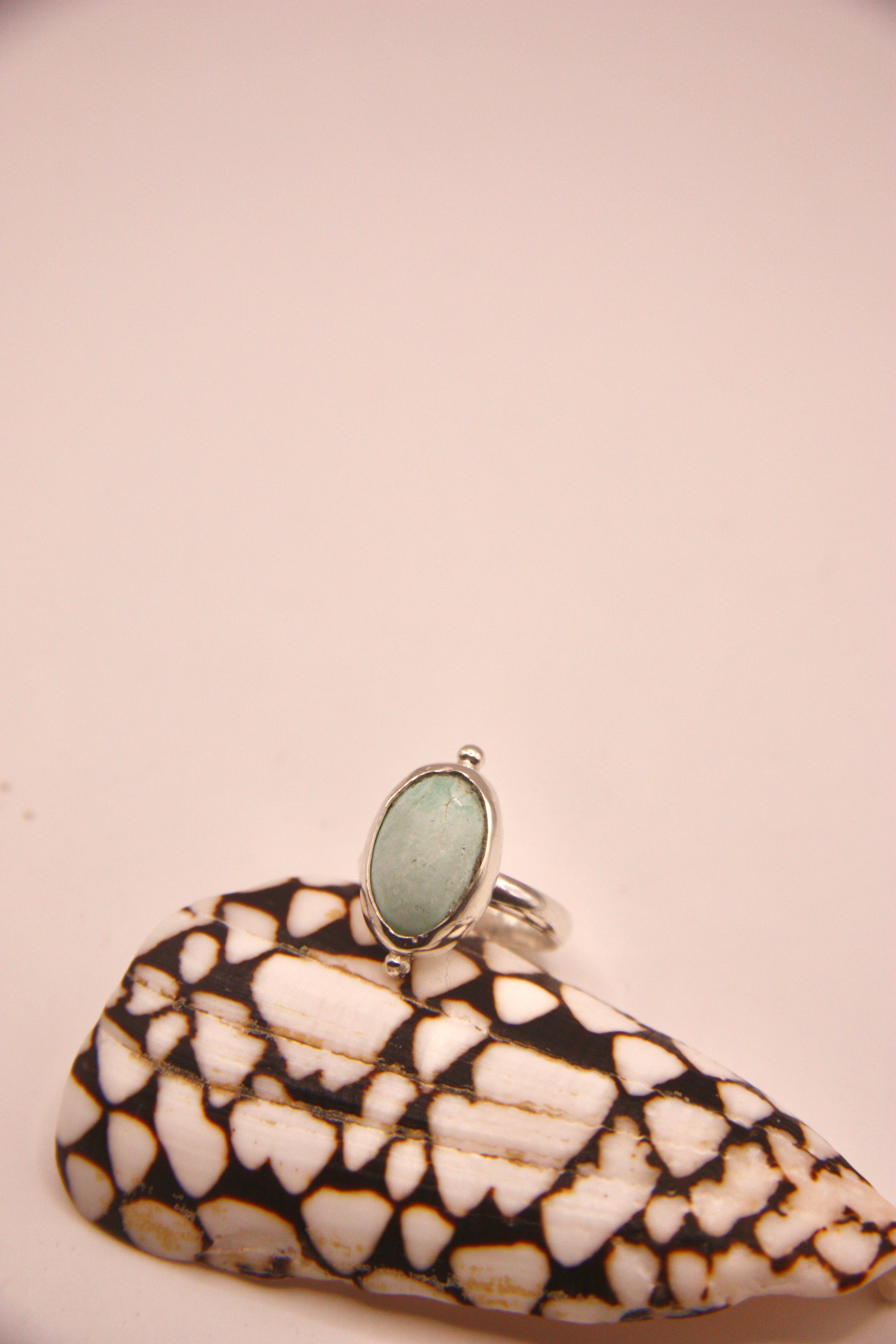 Turquoise dot pinky ring