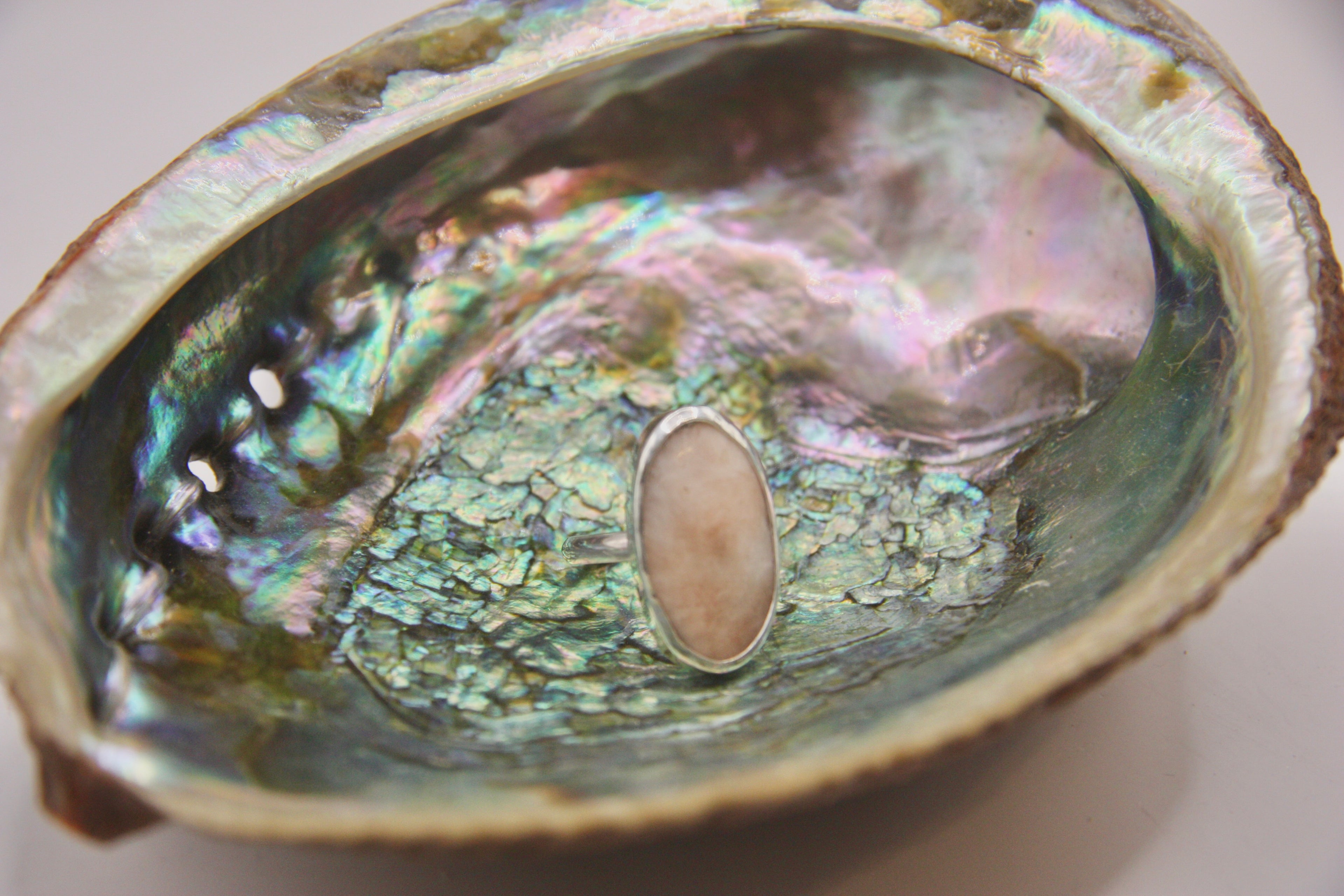 Pink Scolecite Plain Ring