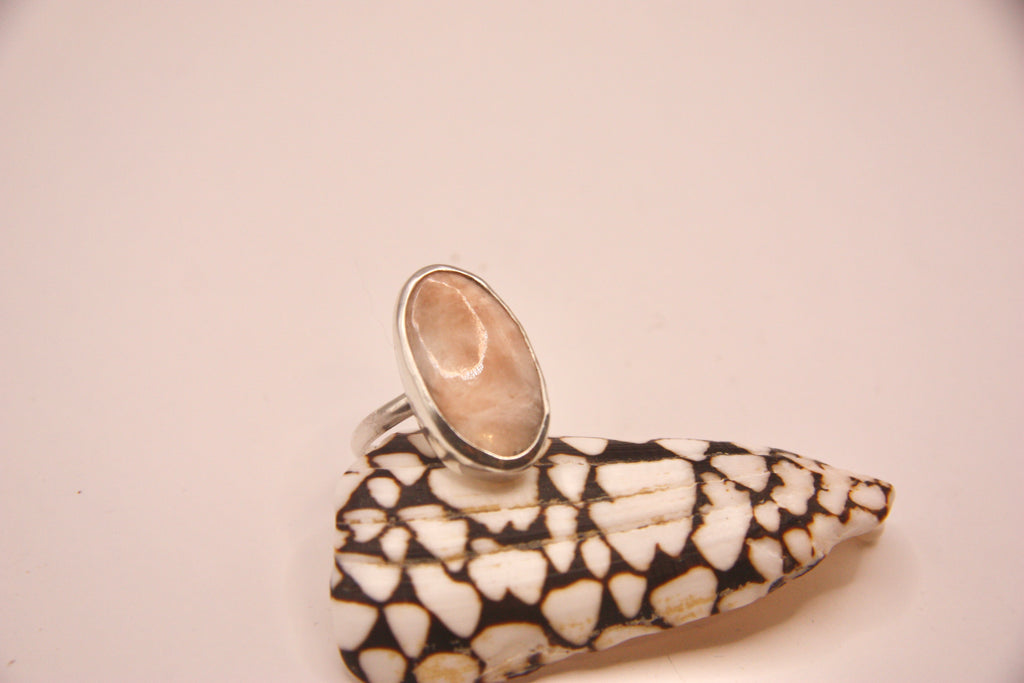 Pink Scolecite Plain Ring