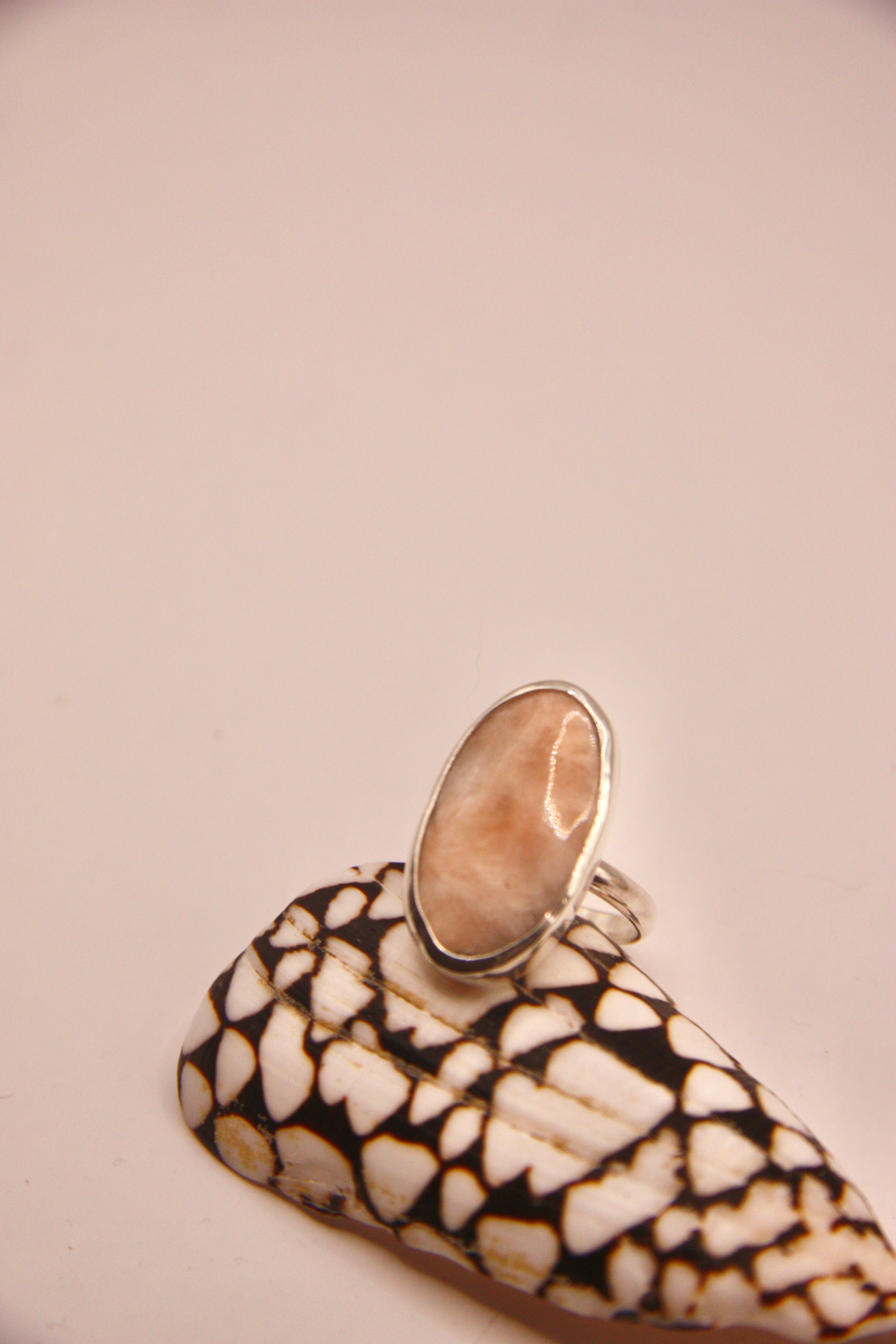 Pink Scolecite Plain Ring