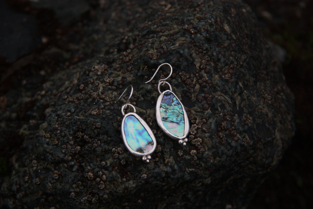 Dangling Double Sided Abalone Earrings